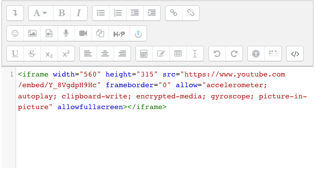 L'éditeur de texte Moodle en mode code source