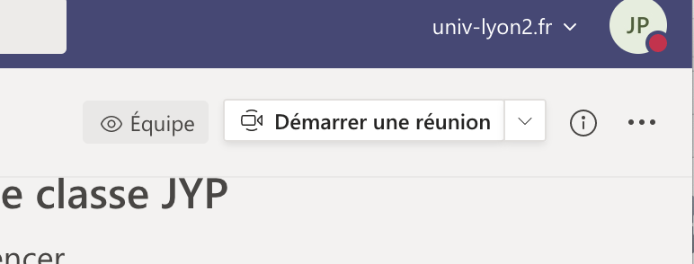 Bouton "démarrer une réunion"