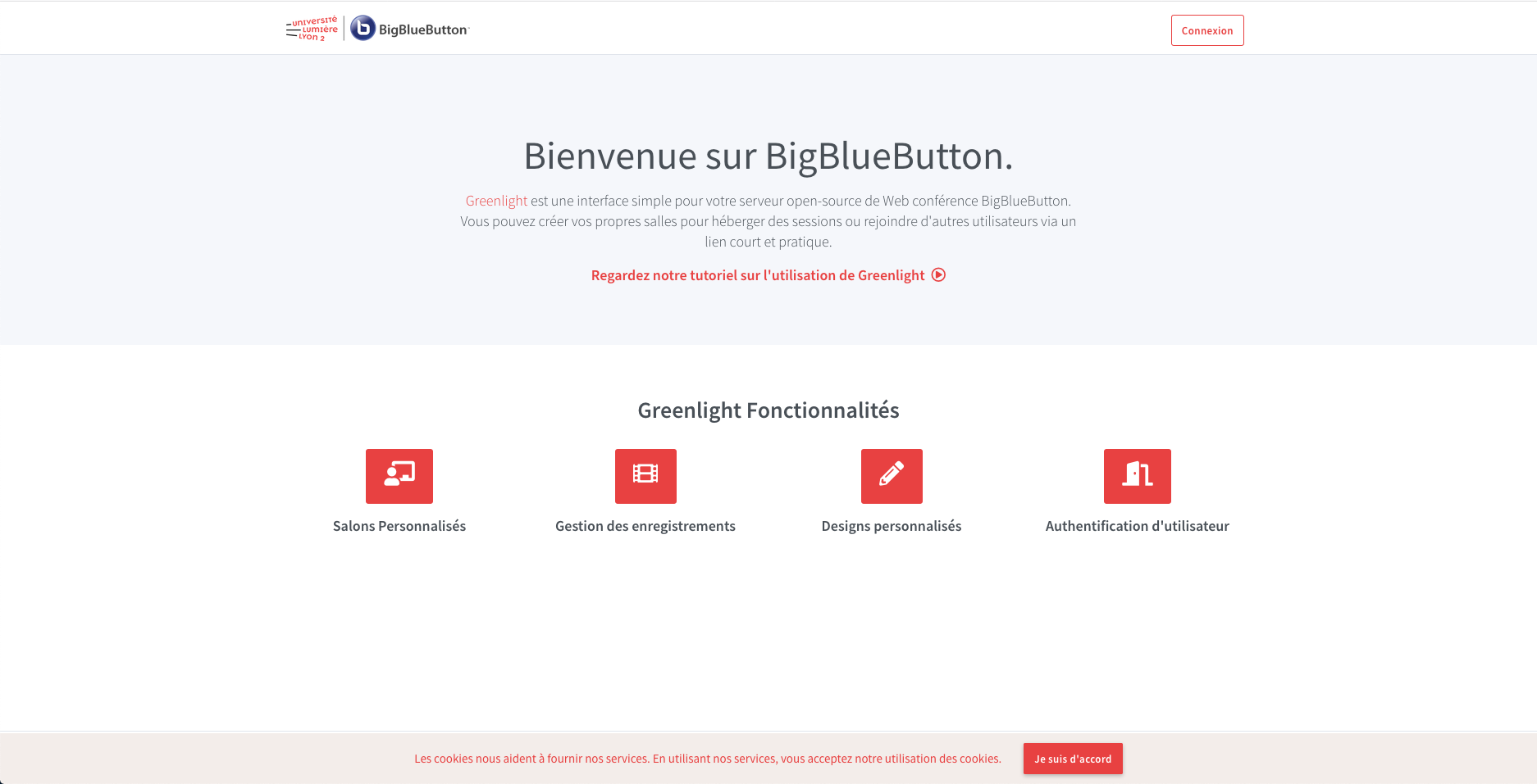 Page d'accueil de Greenlight