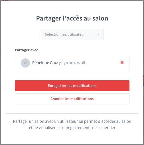 Partage d'accès à un salon Greenlight
