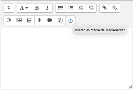 Bouton mediaserver sur l'éditeur de texte