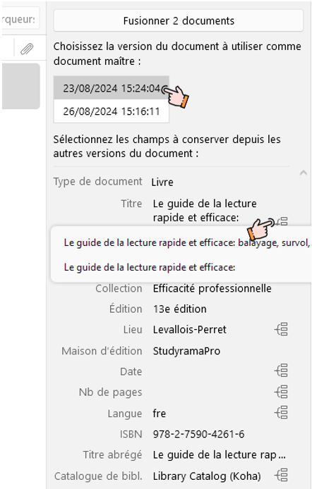 Fusion de doublons