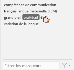 Marqueur sélectionné