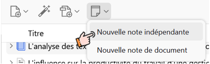 Créer une note indépendante