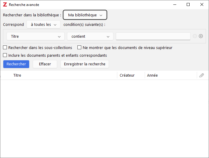Recherche avancée