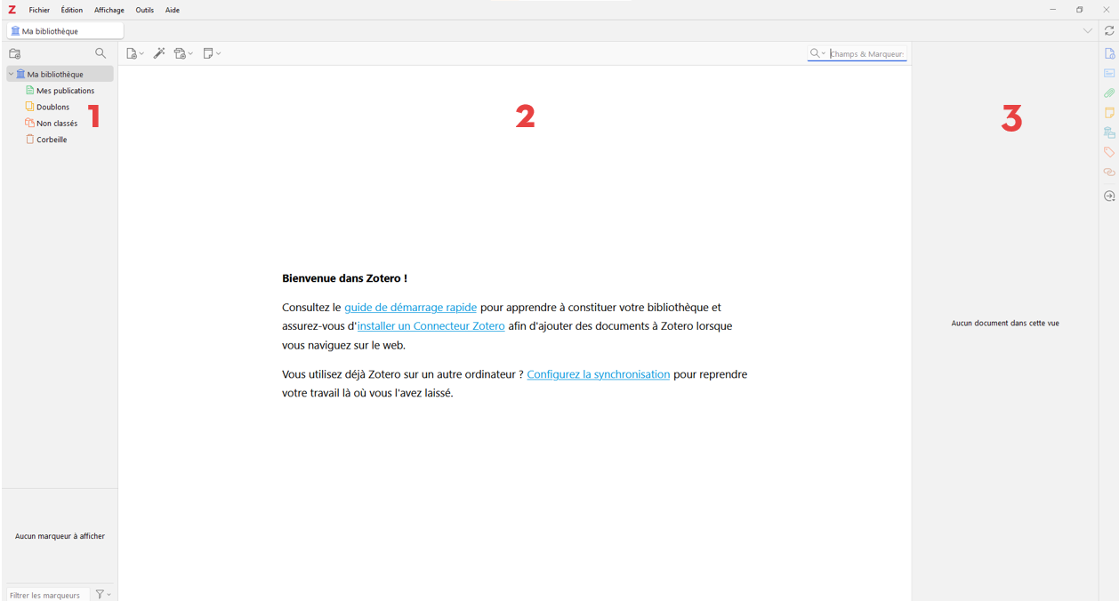 Fenêtre de Zotero
