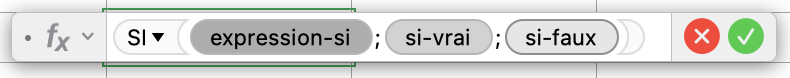 Illustration d'une fonction conditionnelle saisie dans Google Sheet