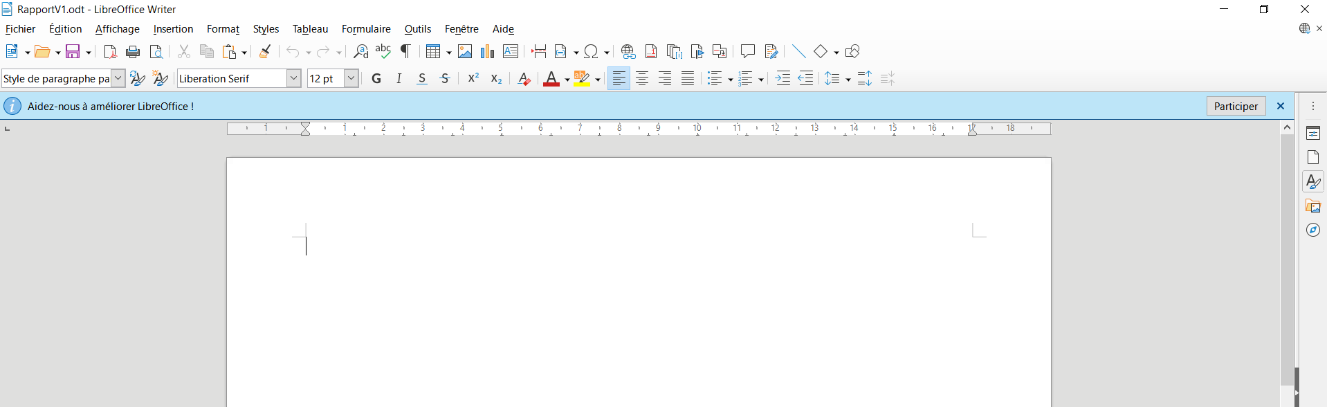 Visuel de LibreOffice.org Writer