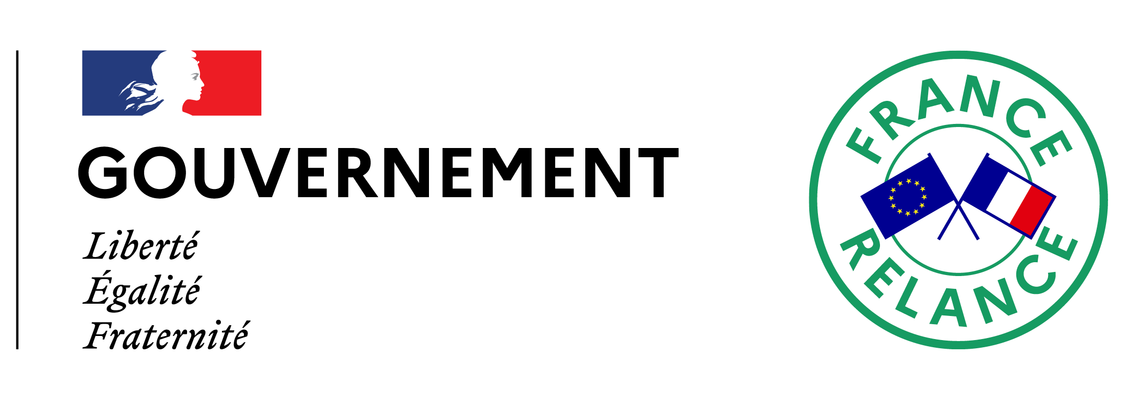 Logo gouvernement “France Relance” et Logo Union Européenne “Financé par”
