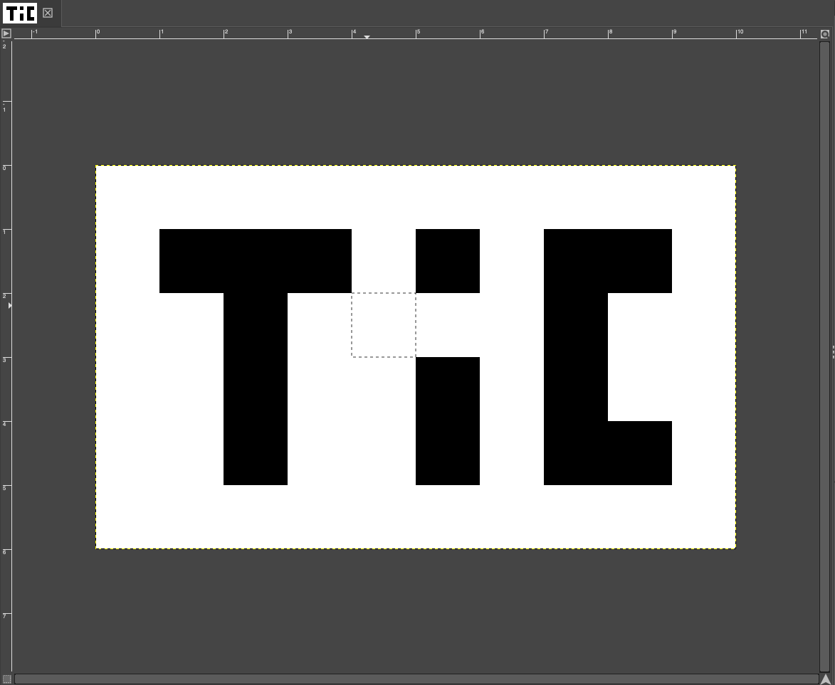 Ilustration d'une image bitmap composée de pixels noirs et blancs (image de taille 10x6 pixels)
