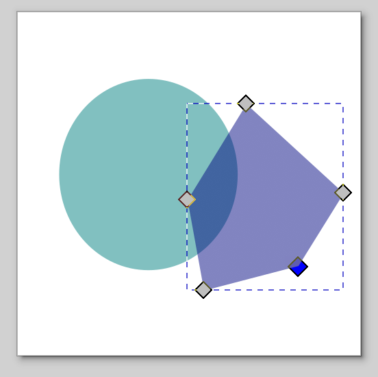 Illustration d'une image vectorielle avec une forme polygonale à droite et un disque à gauche.