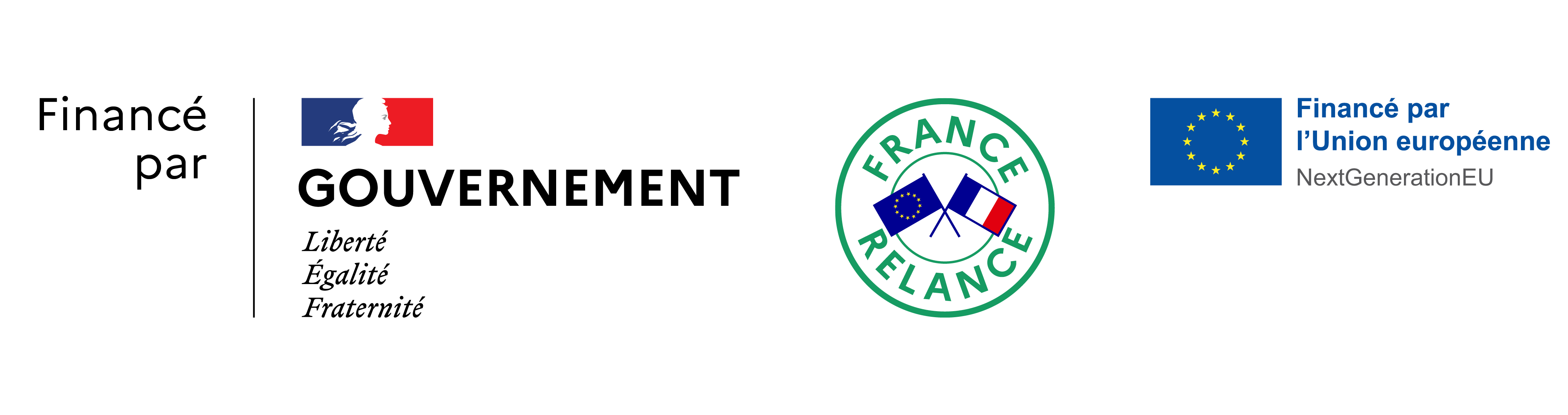 Logo gouvernement “France Relance” et Logo Union Européenne “Financé par”

