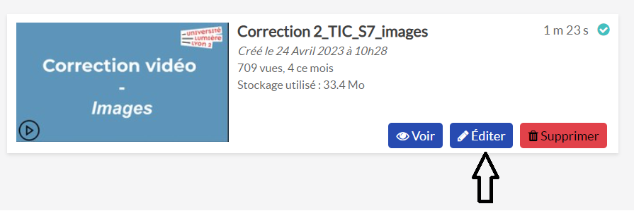 Illustration montrant le bouton "Editer"
