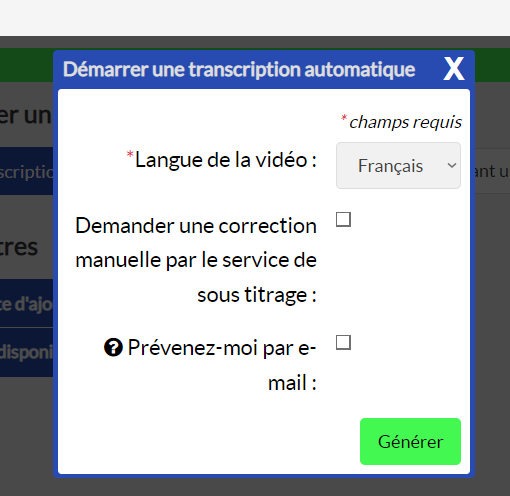 Bouton Générer