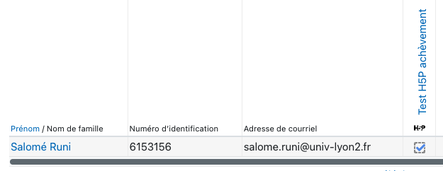 L'activité est marquée comme achevée pour l'utilisateur qui a reçu une note