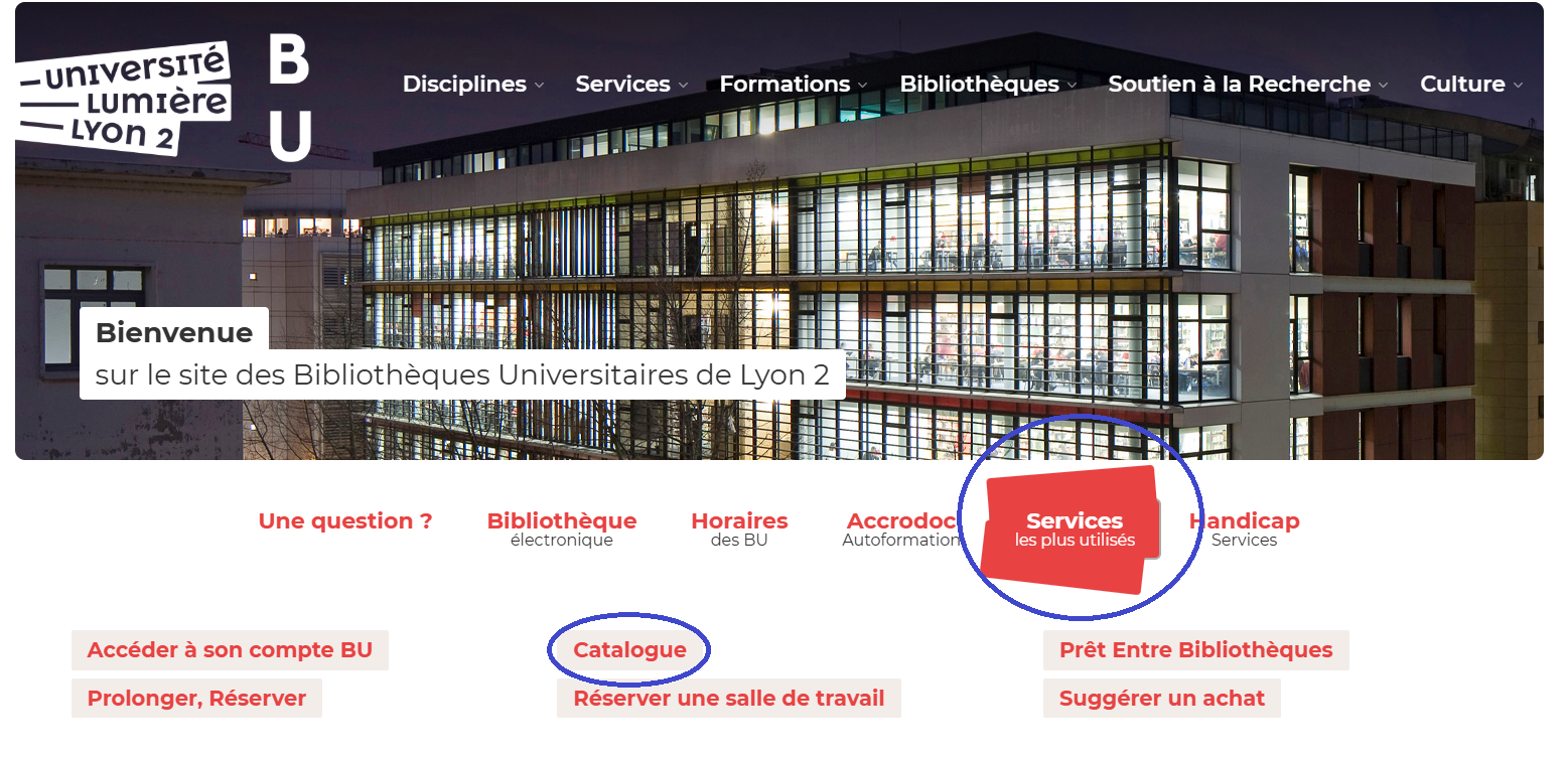Accéder au Catalogue Lyon 2